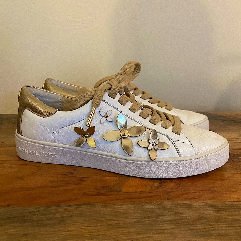 Michael Kors Gold Lola Flower Sneakers